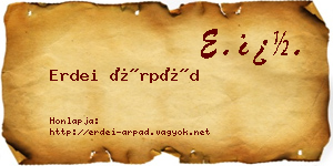 Erdei Árpád névjegykártya